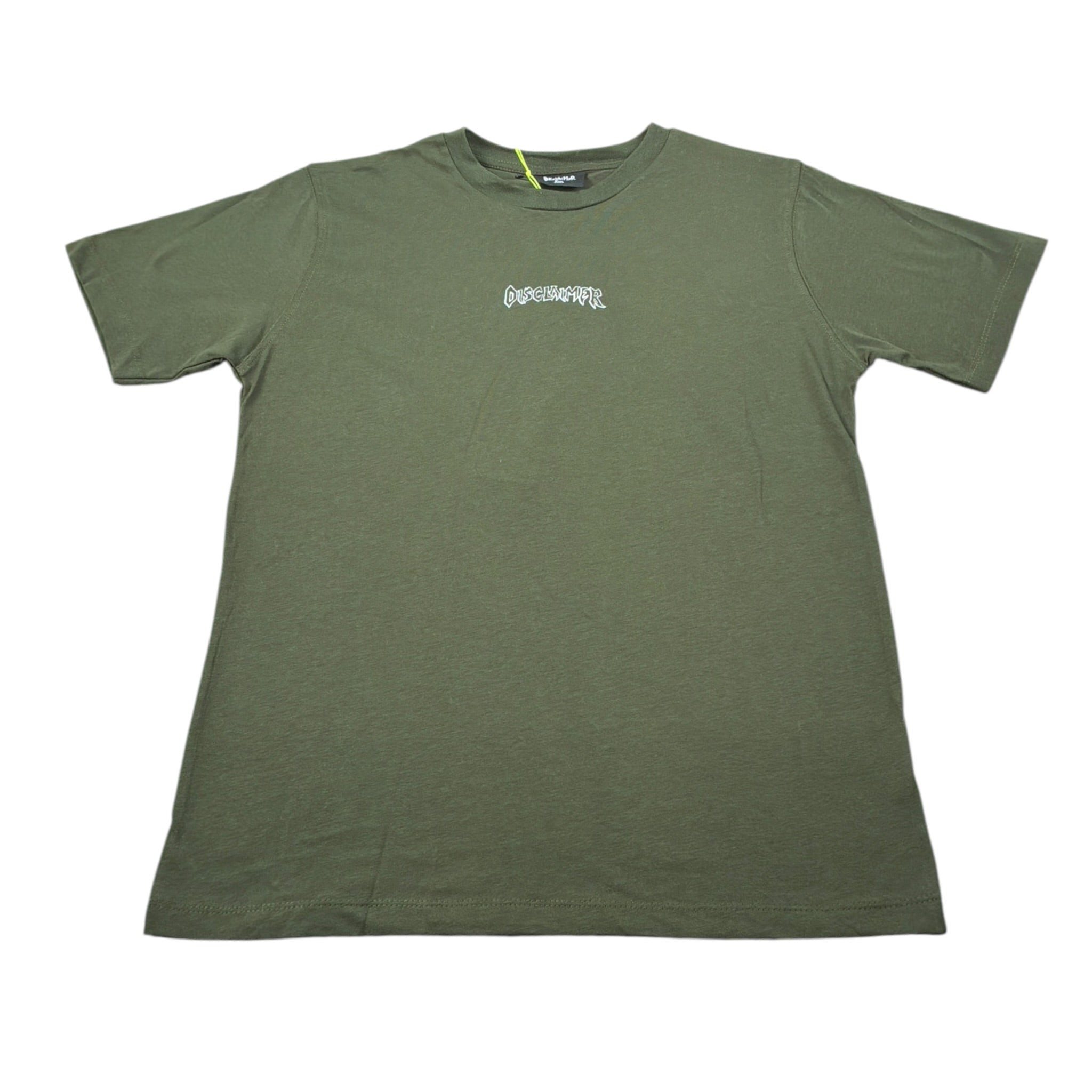 Disclaimer T-Shirt Girocollo tinta unita con Logo Verde per Bambino 25IDK58677 VERDE DISCLAIMER 