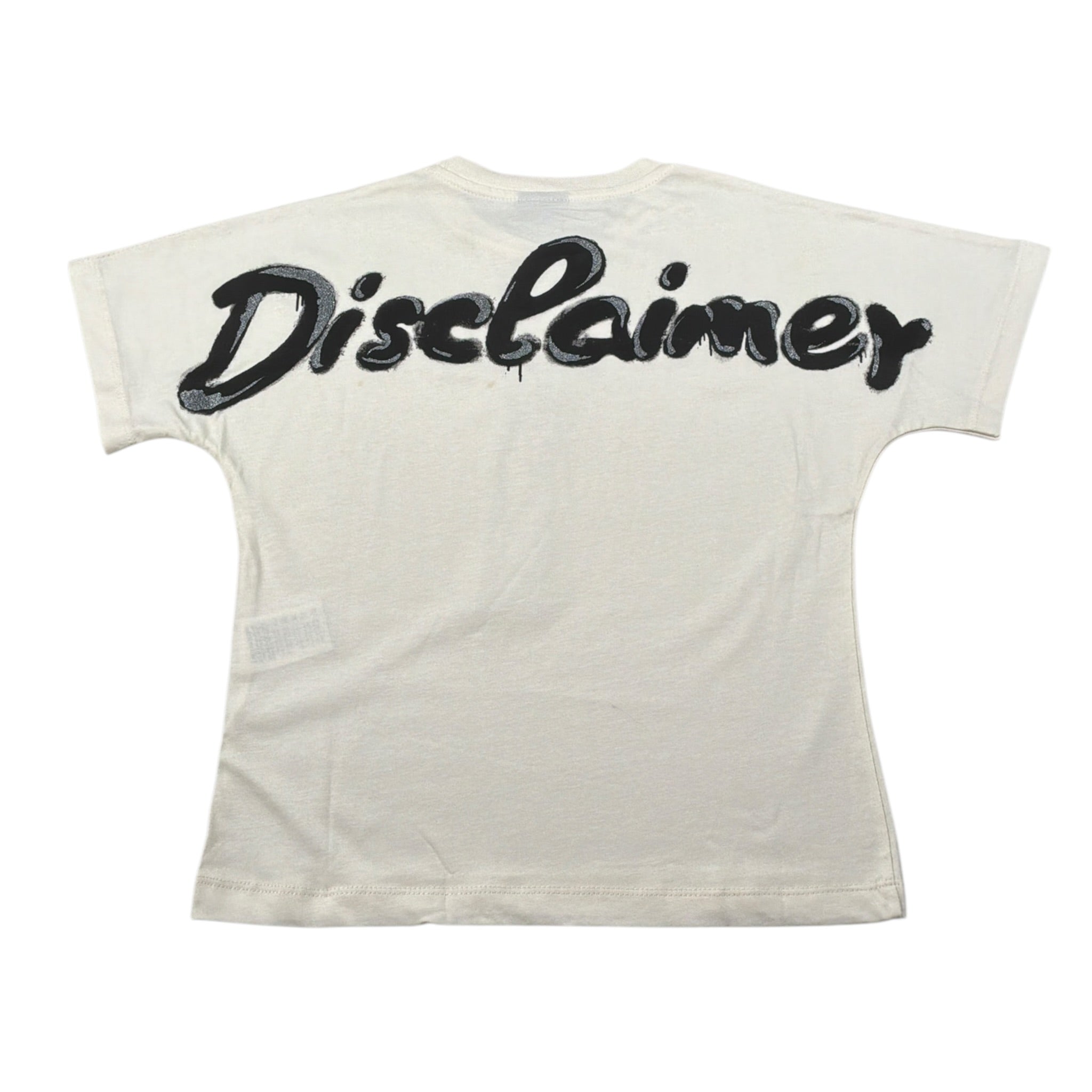 Disclaimer T-Shirt Girocollo tinta unita con Stampa Panna per Bambina 25IDK58704 PANNA DISCLAIMER 