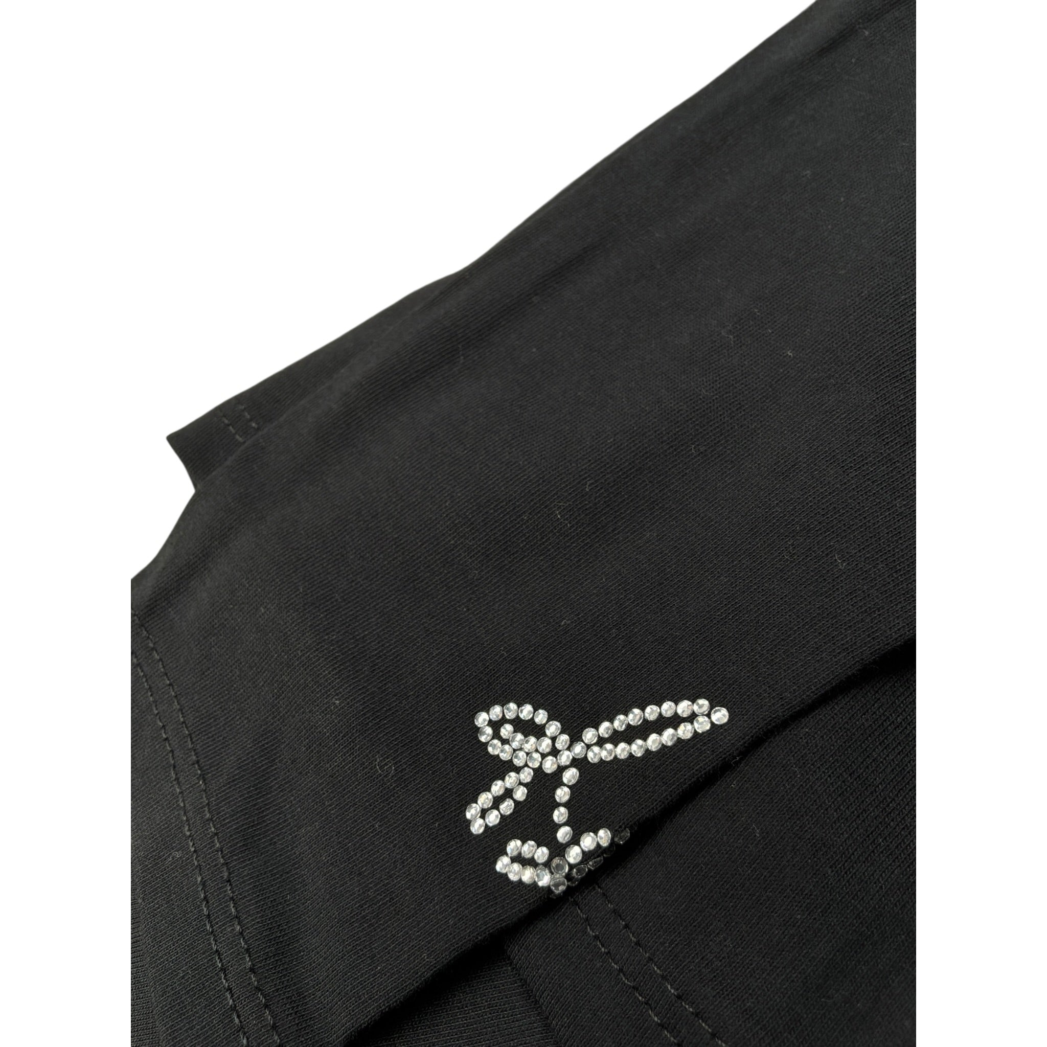 Dixie Shirt Girocollo tinta unita con Brillantini Nero per Bambina ML48030G79 NERO DIXIE 