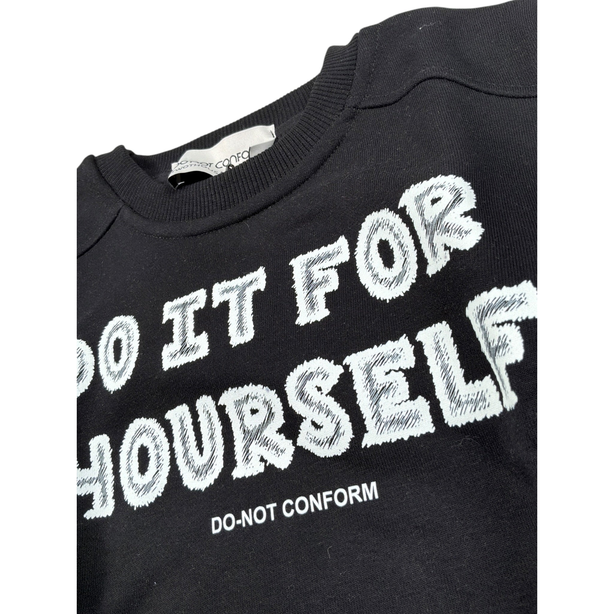 Do Not Conform Felpa tinta unita Girocollo con Stampa Nero per Bambino 34709 NERO DO NOT CONFORM 