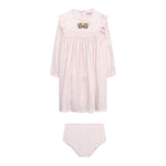 Dolce & Gabbana Set Abito-Coulotte tinta unita Rosa per Neonata L23DP6 ROSA DOLCE & GABBANA 