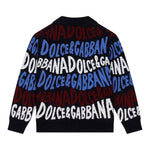 Dolce & Gabbana Cardigan tinta unita con Stampe Logo Blu per Bambino L4KWE3 BLU DOLCE & GABBANA 