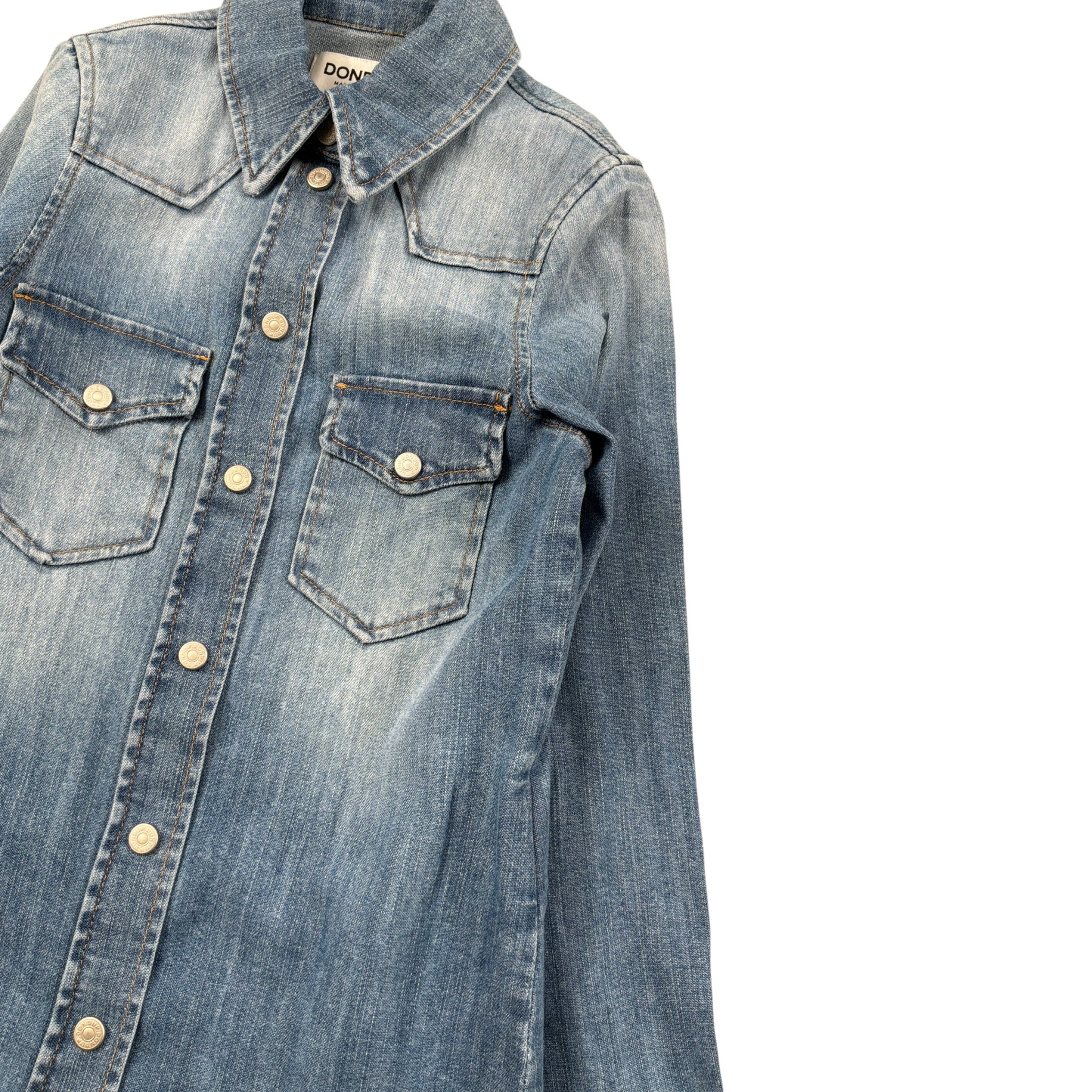 Dondup Camicia In Denim tinta unita Azzurro per Bambino DFCA051 AZZURRO DONDUP 