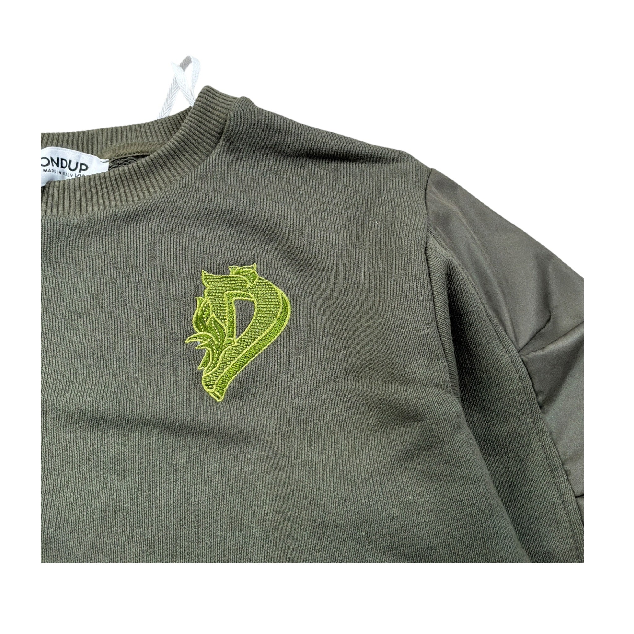 Dondup Felpa Chiusa Girocollo con Logo Verde per Bambina DFFE020 VERDE DONDUP 