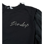Dondup Felpa Chiusa Girocollo tinta unita con Logo Nero per Bambina DFFE022 NERO DONDUP 