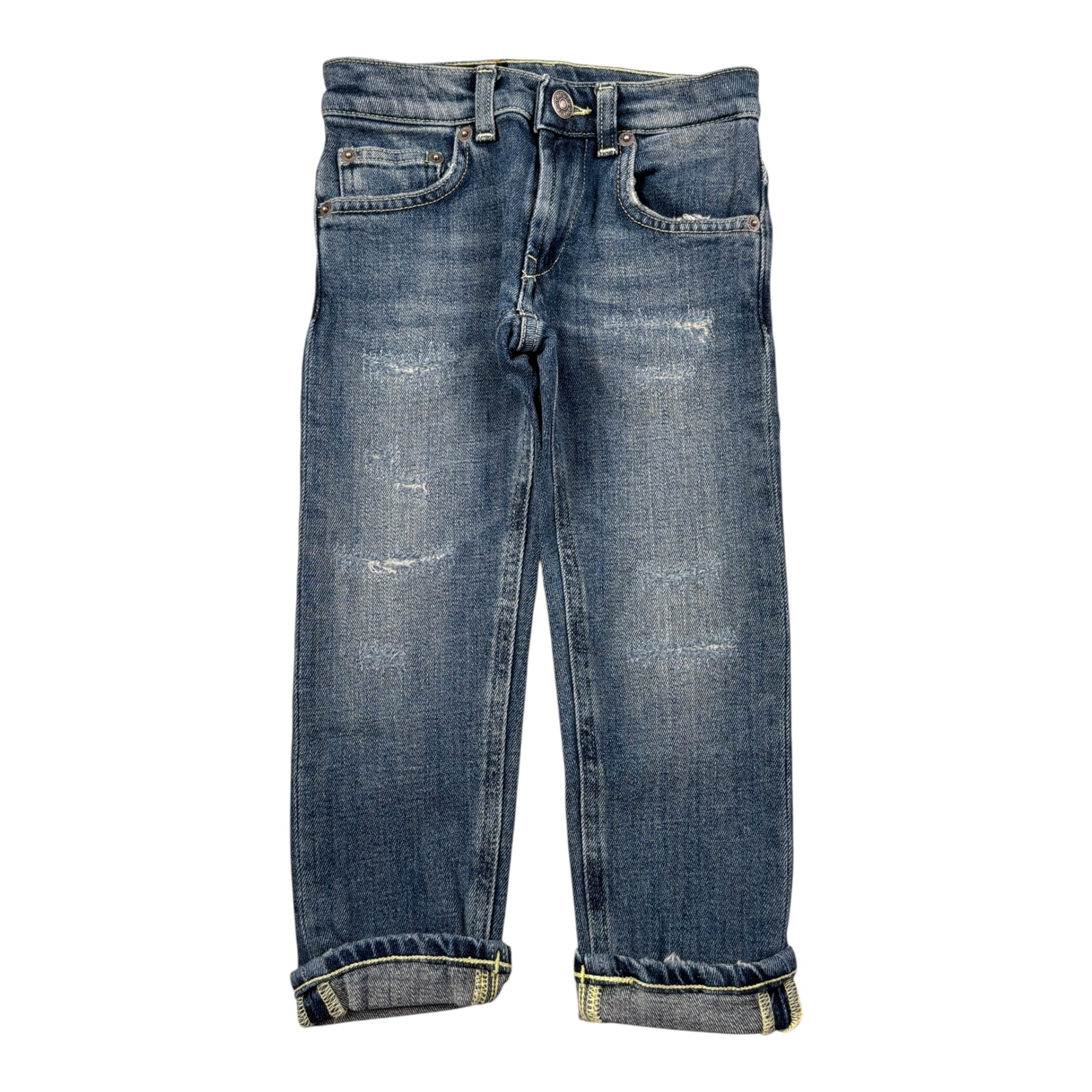 Dondup Jeans tinta unita con Strappi Blu per Bambino DMPA166 BLU DONDUP 
