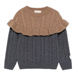 Dou Dou Maglia Bicolore con Rouches Grigio per Bambina DV9A30 GRIGIO DOU DOU 