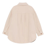 Dou Dou Camicia tinta unita con Taschini Beige per Bambina DW2P77 BEIGE DOU DOU 