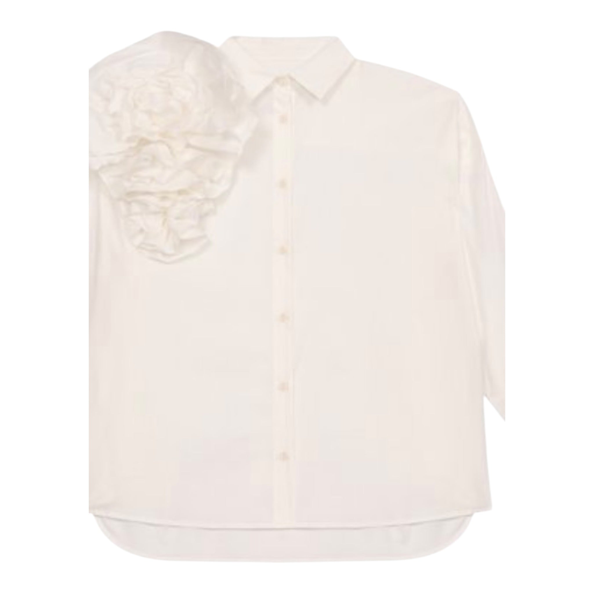 Dou Dou Camicia tinta unita con Applicazioni Bianco per Bambina DW5A30 BIANCO DOU DOU 