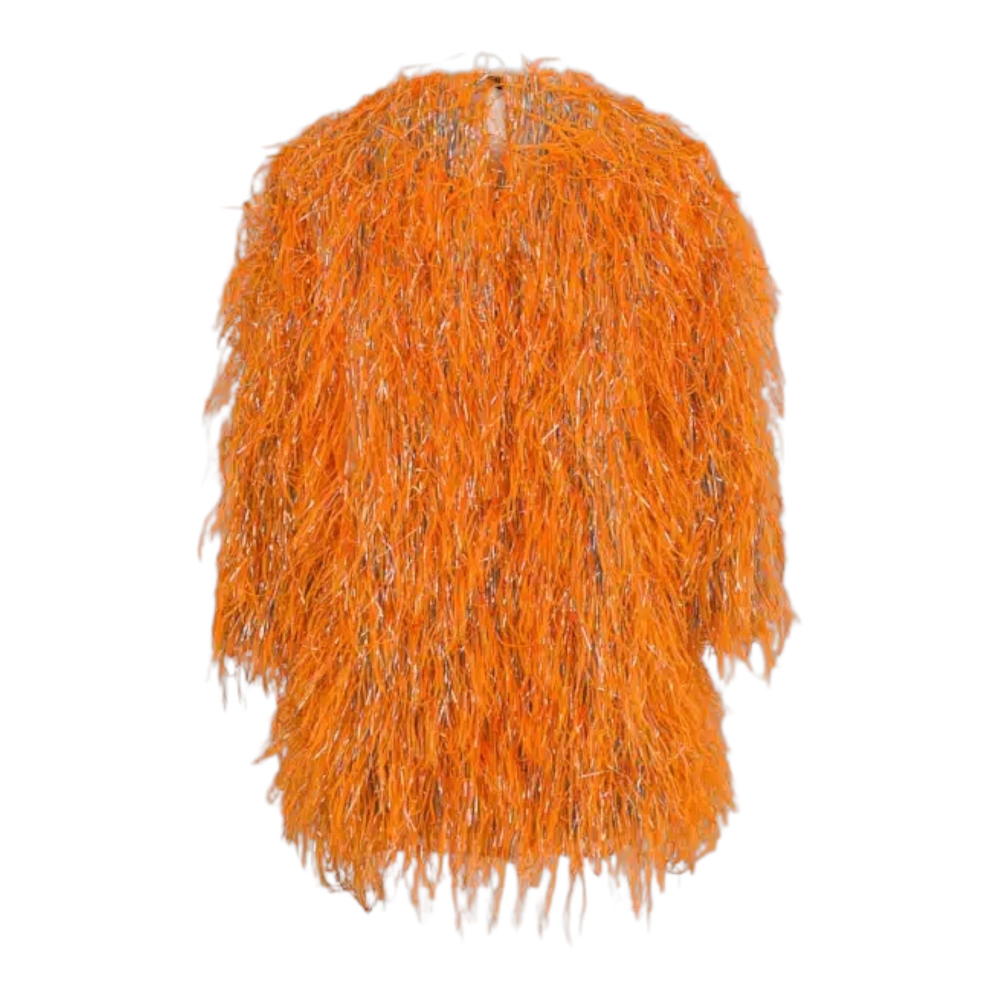 Dou Dou Abito tinta unita con Piume Arancione per Bambina DX1A10 ARANCIONE DOU DOU 