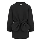 Dou Dou Abito tinta unita con Fiocco Rimovibile Nero per Bambina DX1A50X NERO DOU DOU 
