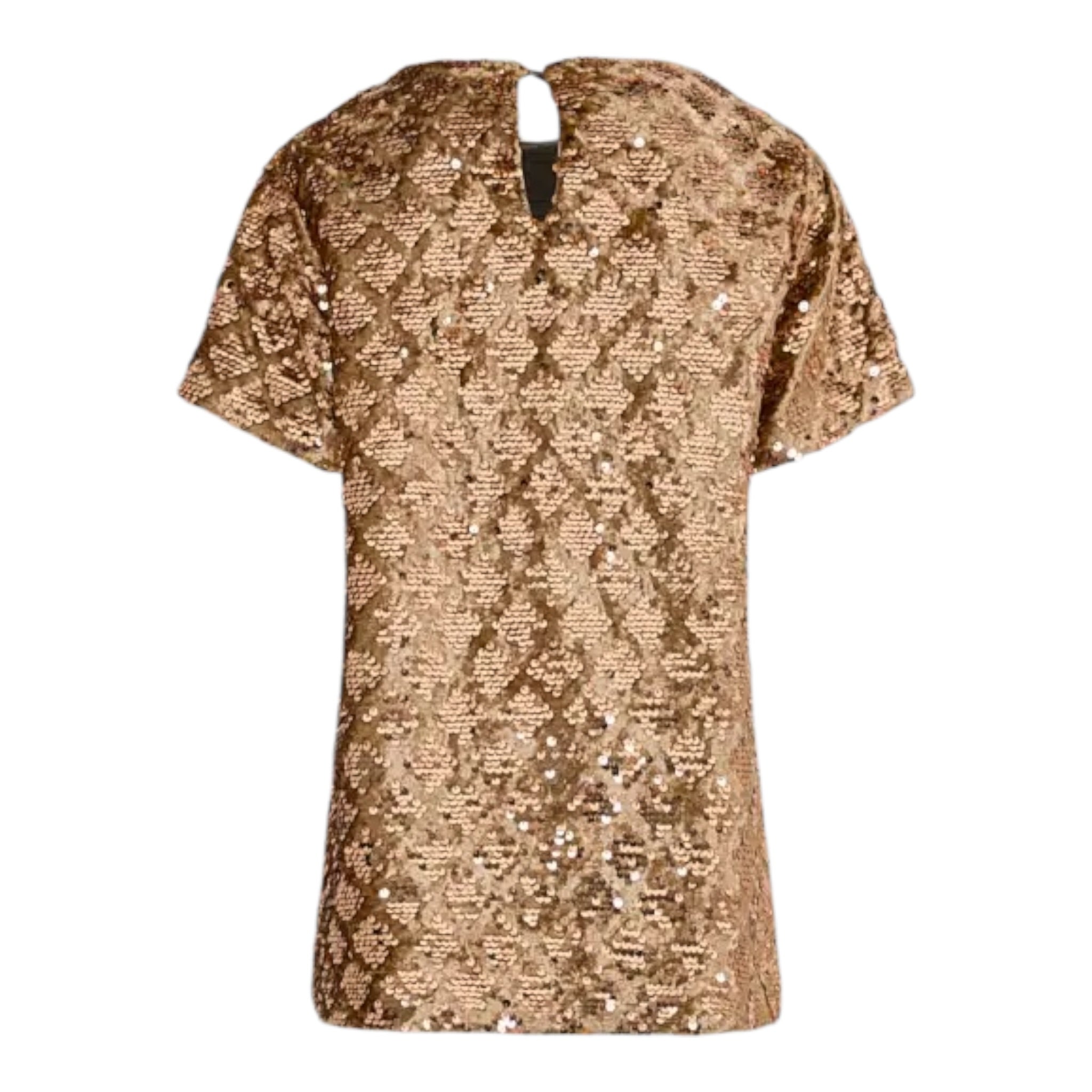 Dou Dou Abito Mezza Manica con Paillettes Bronzo per Bambina DX1A91U0239 BRONZO DOU DOU 