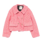 Dou Dou Giubbino tinta unita con Colletto Rosa per Bambina DX2A44E0236 ROSA DOU DOU 