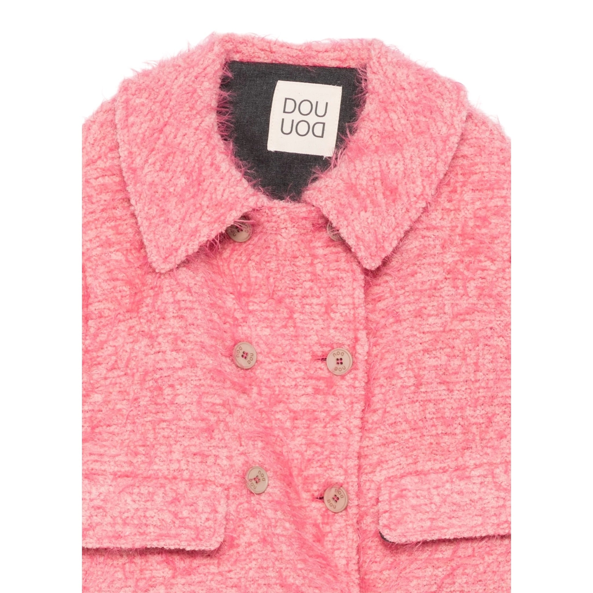 Dou Dou Cappotto Crop tinta unita Rosa per Bambina DX2A44 ROSA DOU DOU 