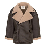 Dou Dou Giubbino In Ecopelle Modello Montone Marrone per Bambino DX2P70 MARRONE DOU DOU 