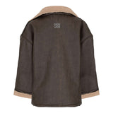 Dou Dou Giubbino In Ecopelle Modello Montone Marrone per Bambino DX2P70 MARRONE DOU DOU 