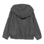 Dou Dou Felpa con Zip E Cappuccio tinta unita Grigio per Bambina DX4A50 GRIGIO DOU DOU 