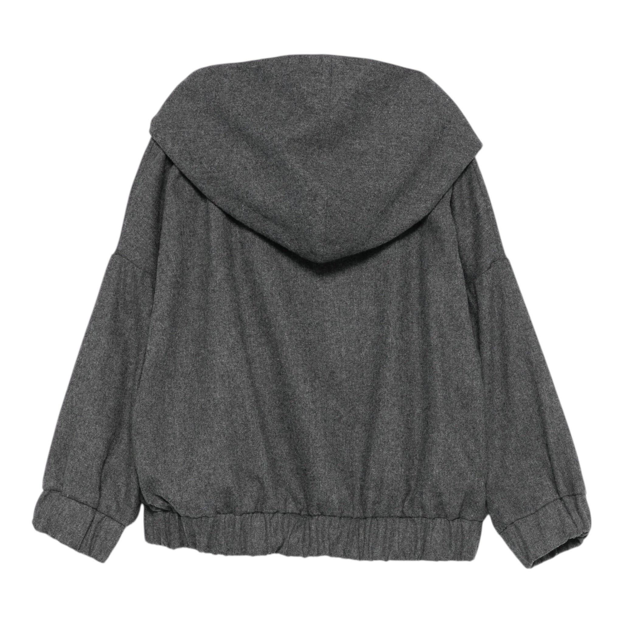 Dou Dou Felpa con Zip E Cappuccio tinta unita Grigio per Bambina DX4A50 GRIGIO DOU DOU 