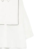 Dou Dou Camicia tinta unita con Righino In Contrasto Bianco per Bambina DX5A10 BIANCO DOU DOU 