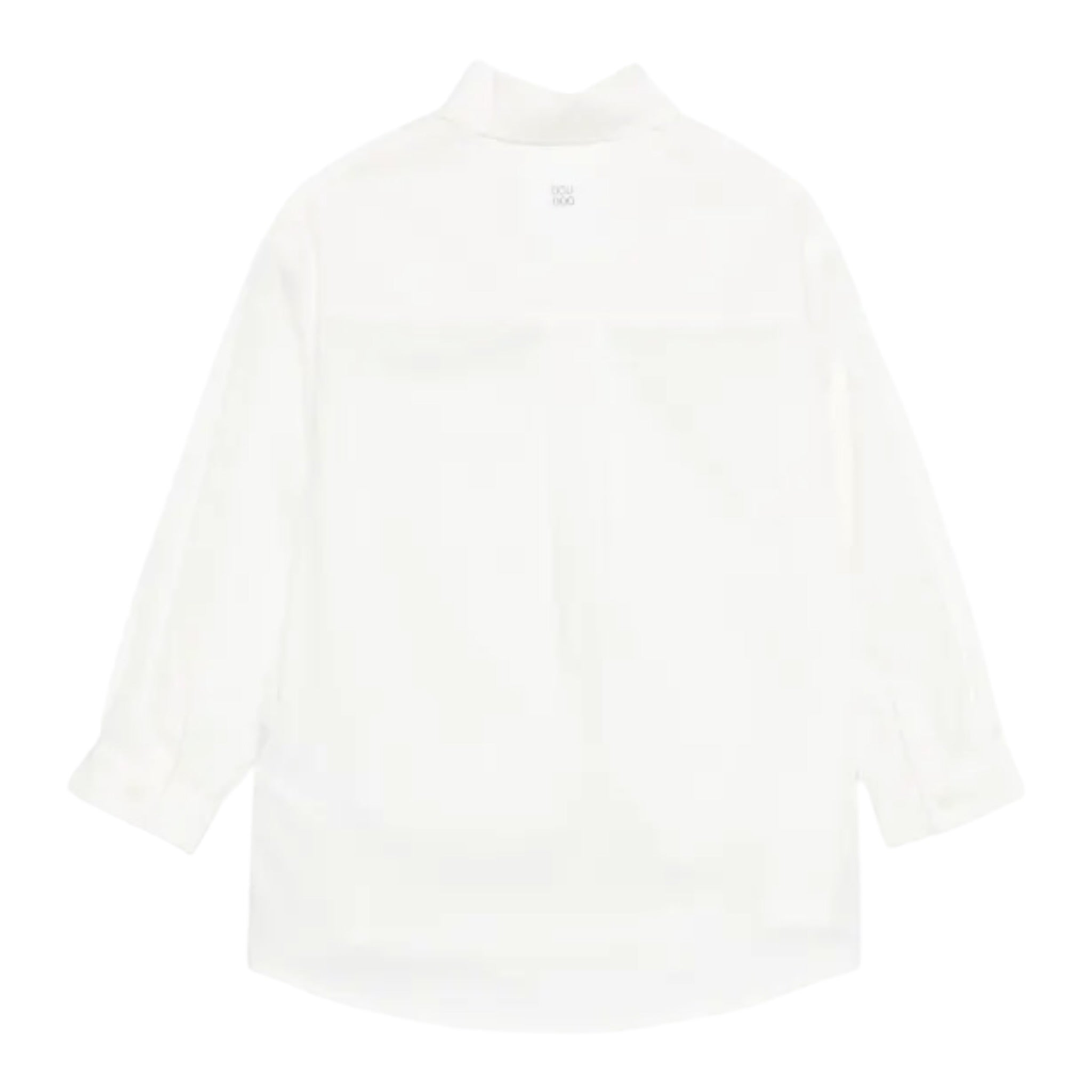 Dou Dou Camicia tinta unita con Righino In Contrasto Bianco per Bambina DX5A10XX BIANCO DOU DOU 