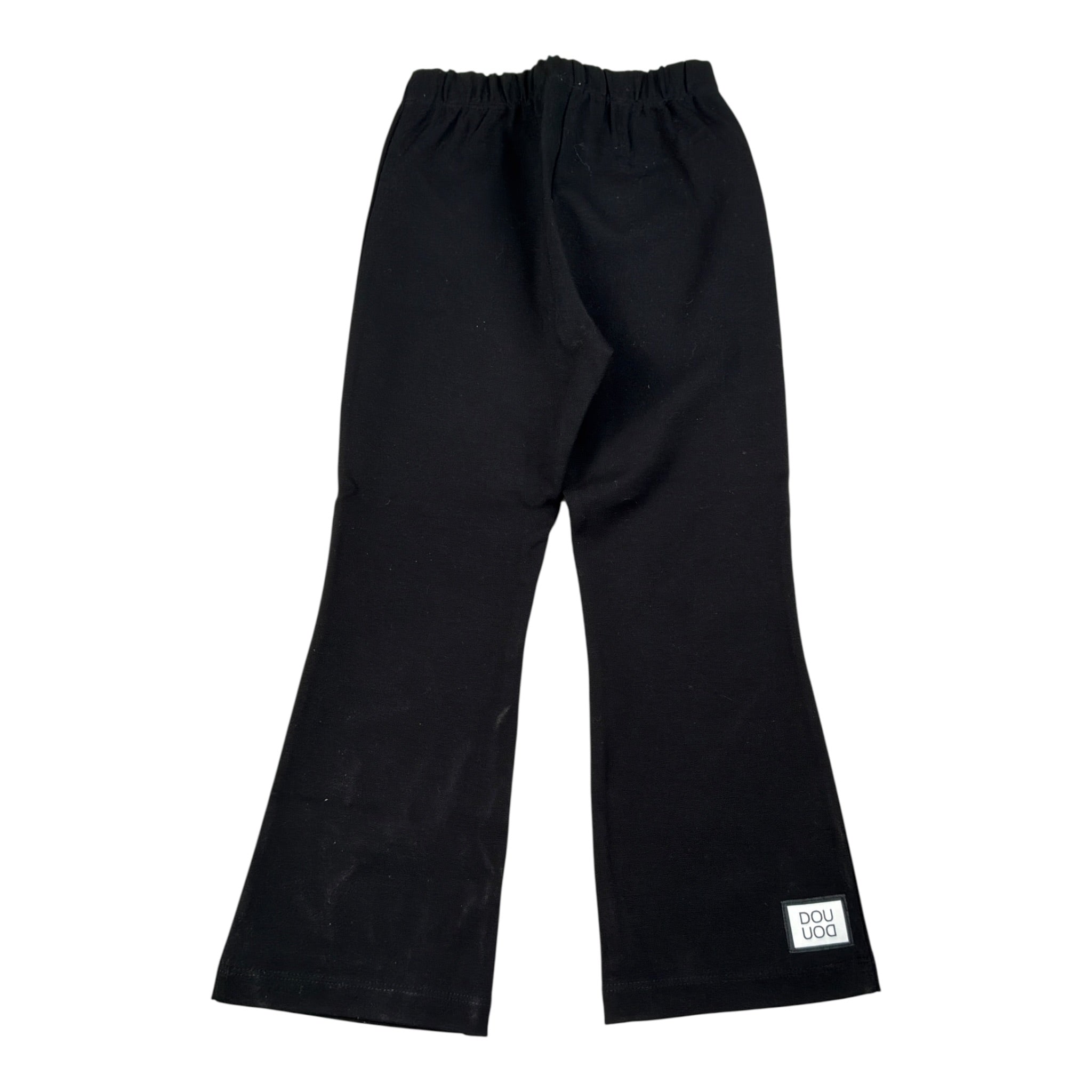 Dou Dou Pantalone tinta unita Modello A Zampa Nero per Bambina DX6A11J0371 NERO DOU DOU 