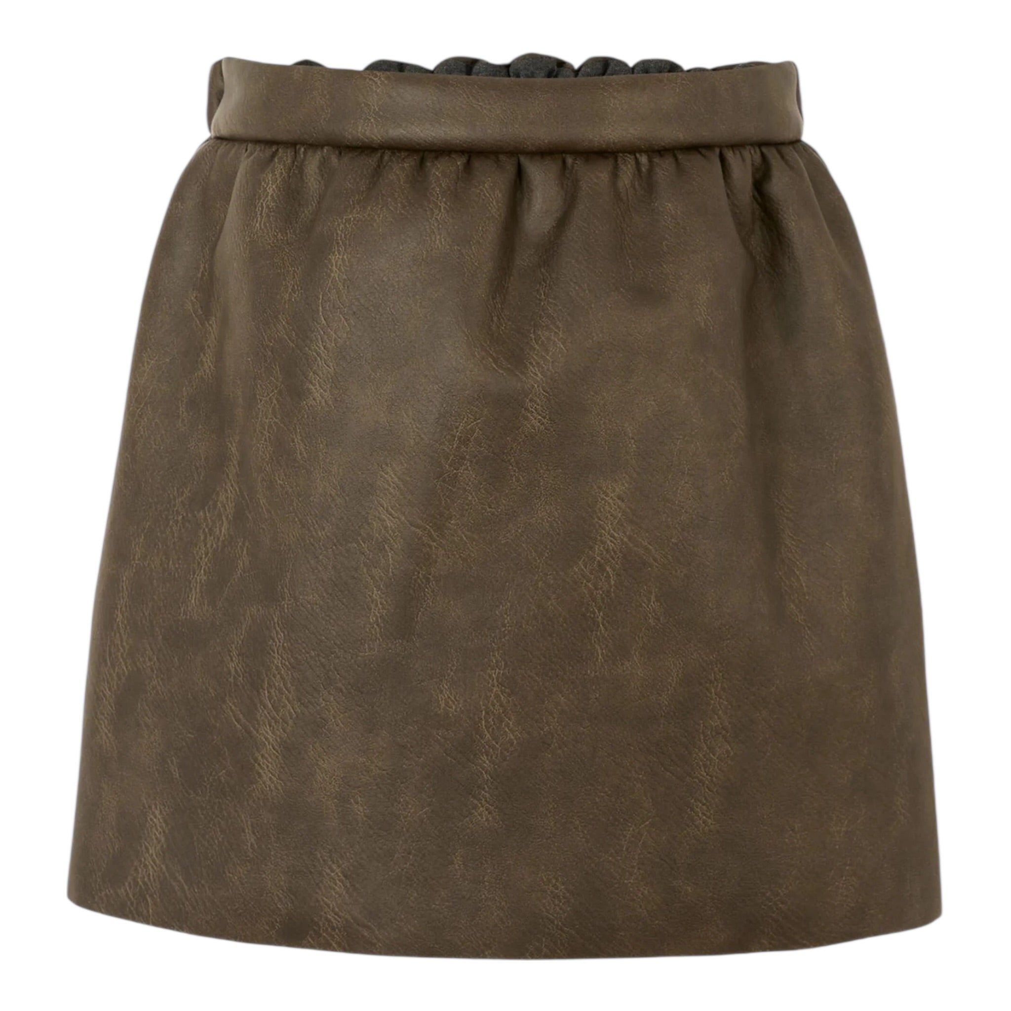 Dou Dou Gonna tinta unita con Elastico In Vita Marrone per Bambina DX7A01 MARRONE DOU DOU 