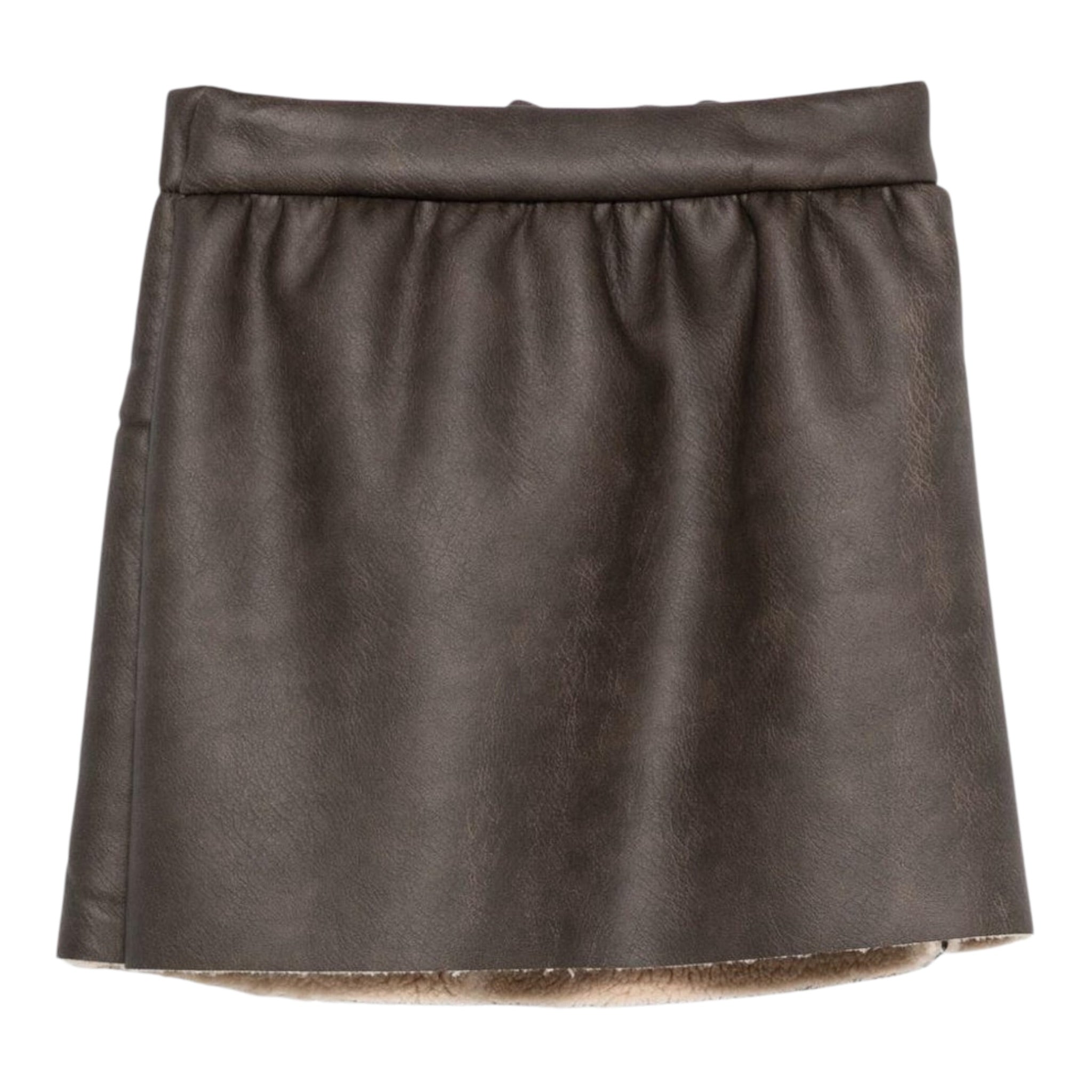 Dou Dou Gonna tinta unita con Elastico In Vita Marrone per Bambina DX7A01X MARRONE DOU DOU 