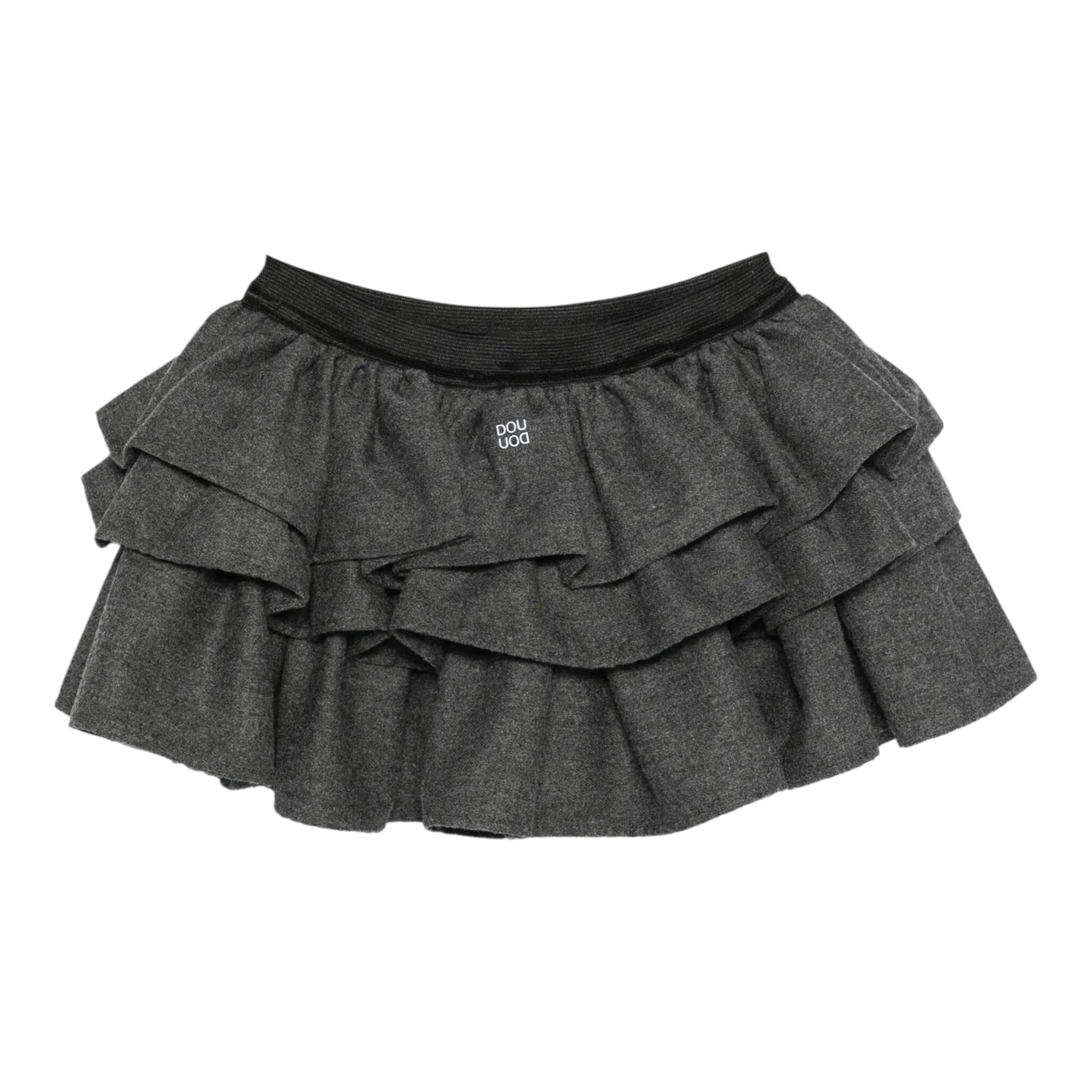 Dou Dou Gonna Tinta Unit con Balze Grigio per Bambina DX7A21 GRIGIO DOU DOU 