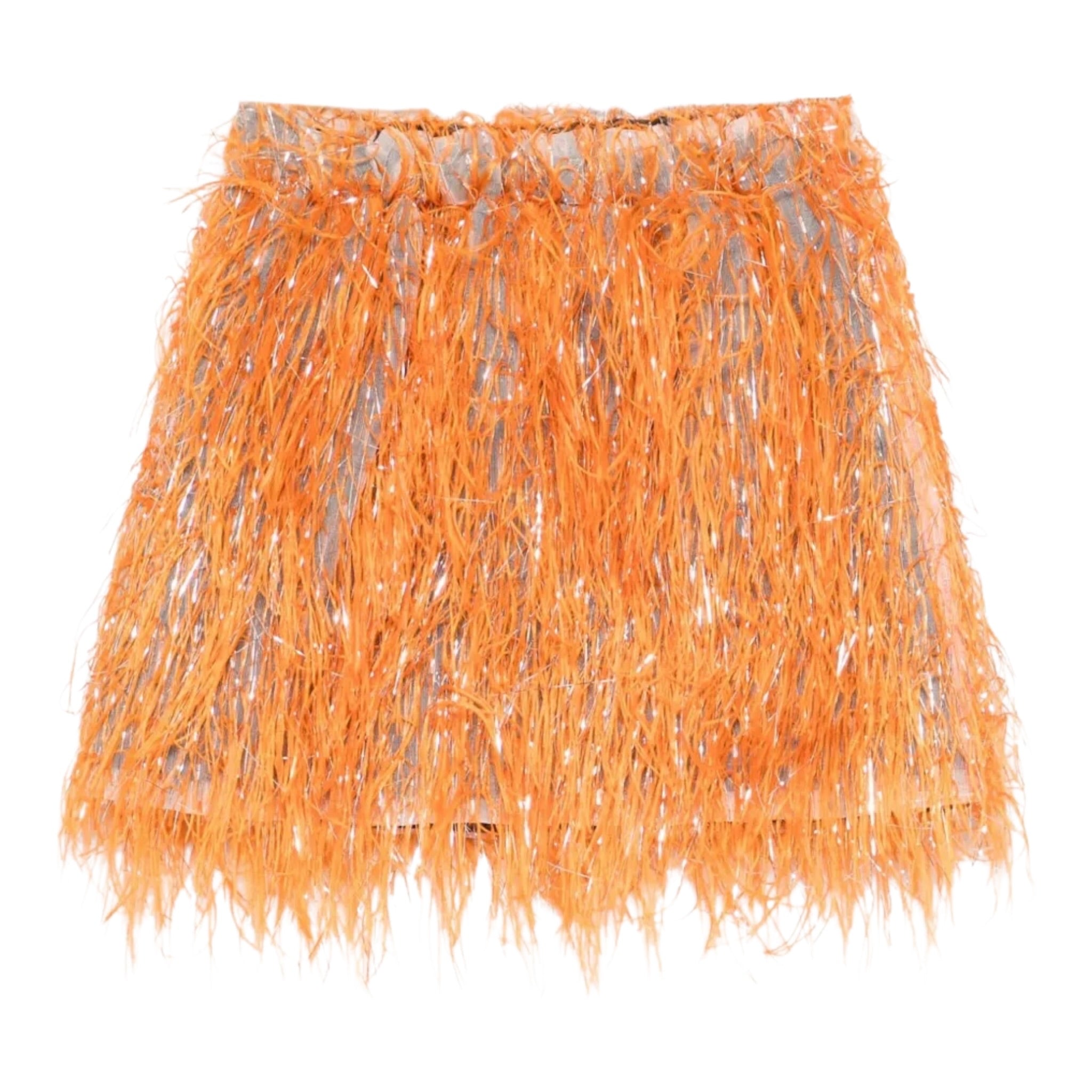 Dou Dou Gonna tinta unita con Piume Arancione per Bambina DX7A31X ARANCIONE DOU DOU 