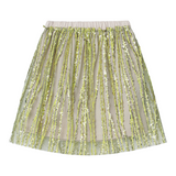 Dou Dou Gonna tinta unita con Paillettes Verde per Bambina DX7B31 VERDE DOU DOU 