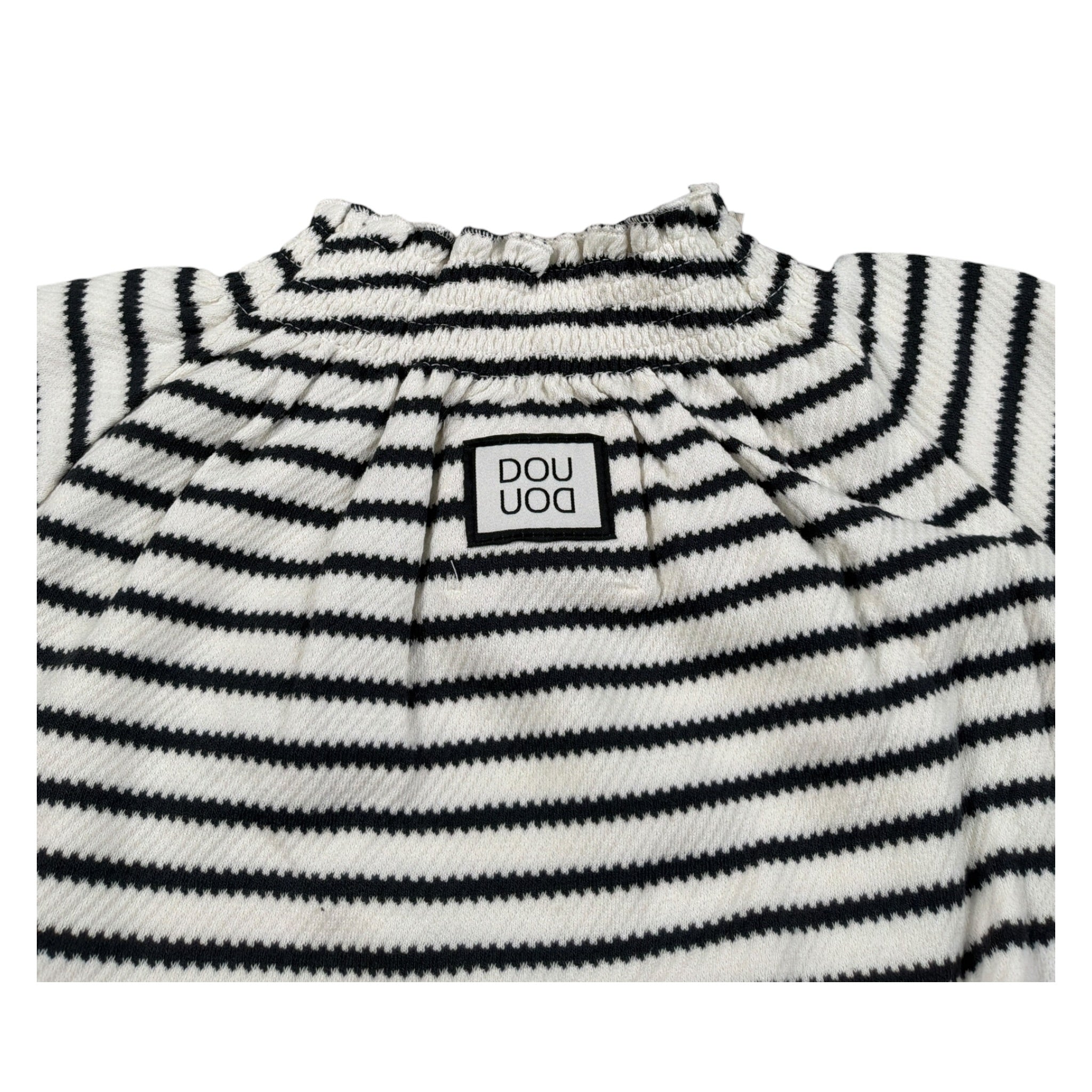 Dou Dou Maglia Bicolore con Fantasia A Righe Bianco/Nero per Bambina DX8A00X BIANCO/NERO DOU DOU 