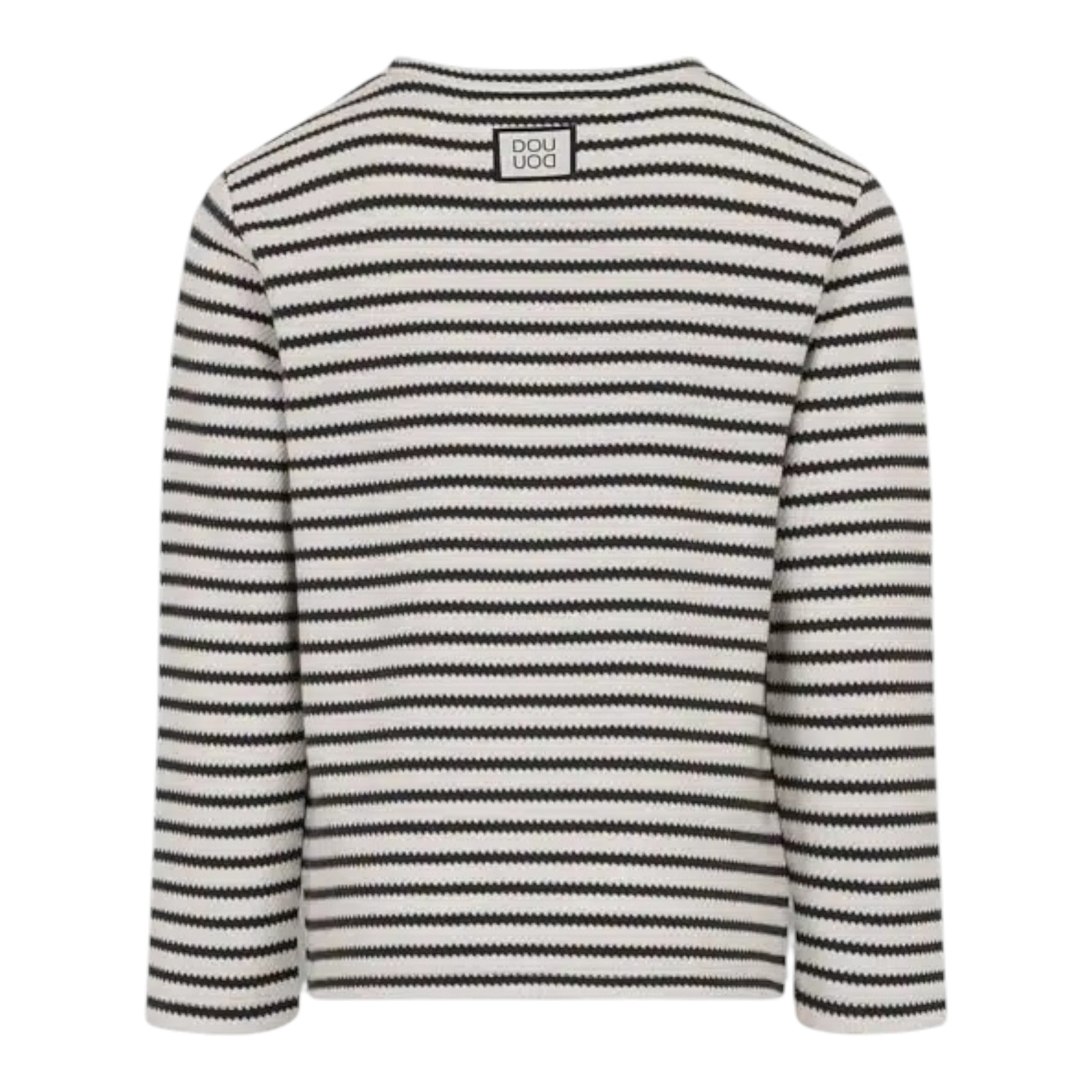 Dou Dou Shirt Girocollo Fantasia A Righe Bianco per Bambina DX8P00 BIANCO DOU DOU 