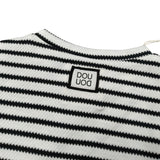 Dou Dou Shirt Girocollo Fantasia A Righe Bianco per Bambina DX8P00 BIANCO DOU DOU 