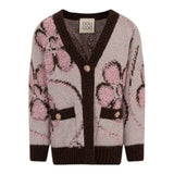 Dou Dou Cardigan tinta unita con Ricami Panna per Bambina DX9A40 PANNA DOU DOU 