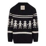 Dou Dou Maglia Girocollo tinta unita con Stampa Nero per Bambina DX9P10 NERO DOU DOU 
