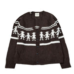 Dou Dou Cardigan tinta unita con Stampa Marrone per Bambina DX9P20 MARRONE DOU DOU 