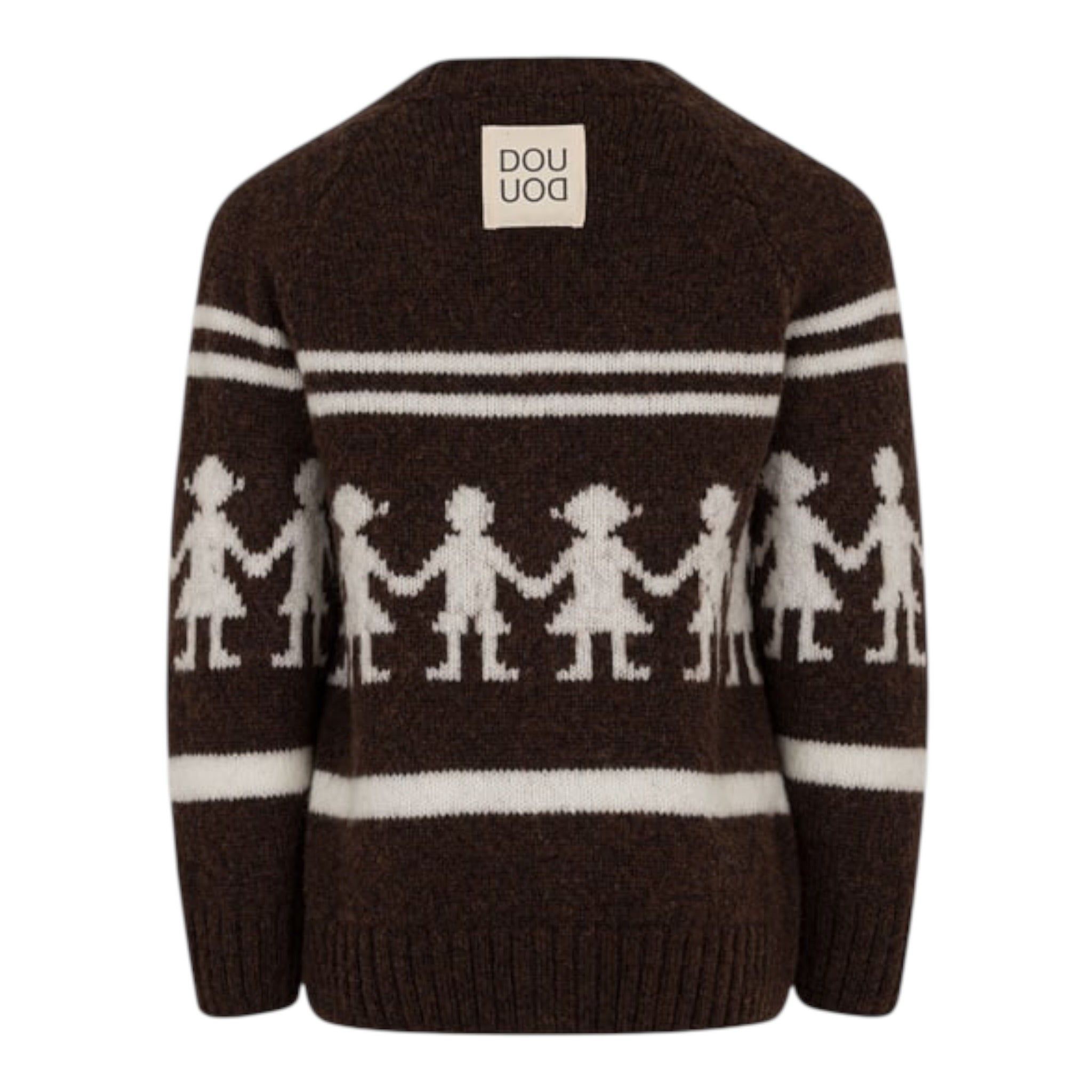 Dou Dou Cardigan tinta unita con Stampa Marrone per Bambina DX9P20X MARRONE DOU DOU 
