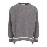 Dou Dou Maglia Girocollo tinta unita con Logo Grigio per Bambina DX9P40 GRIGIO DOU DOU 