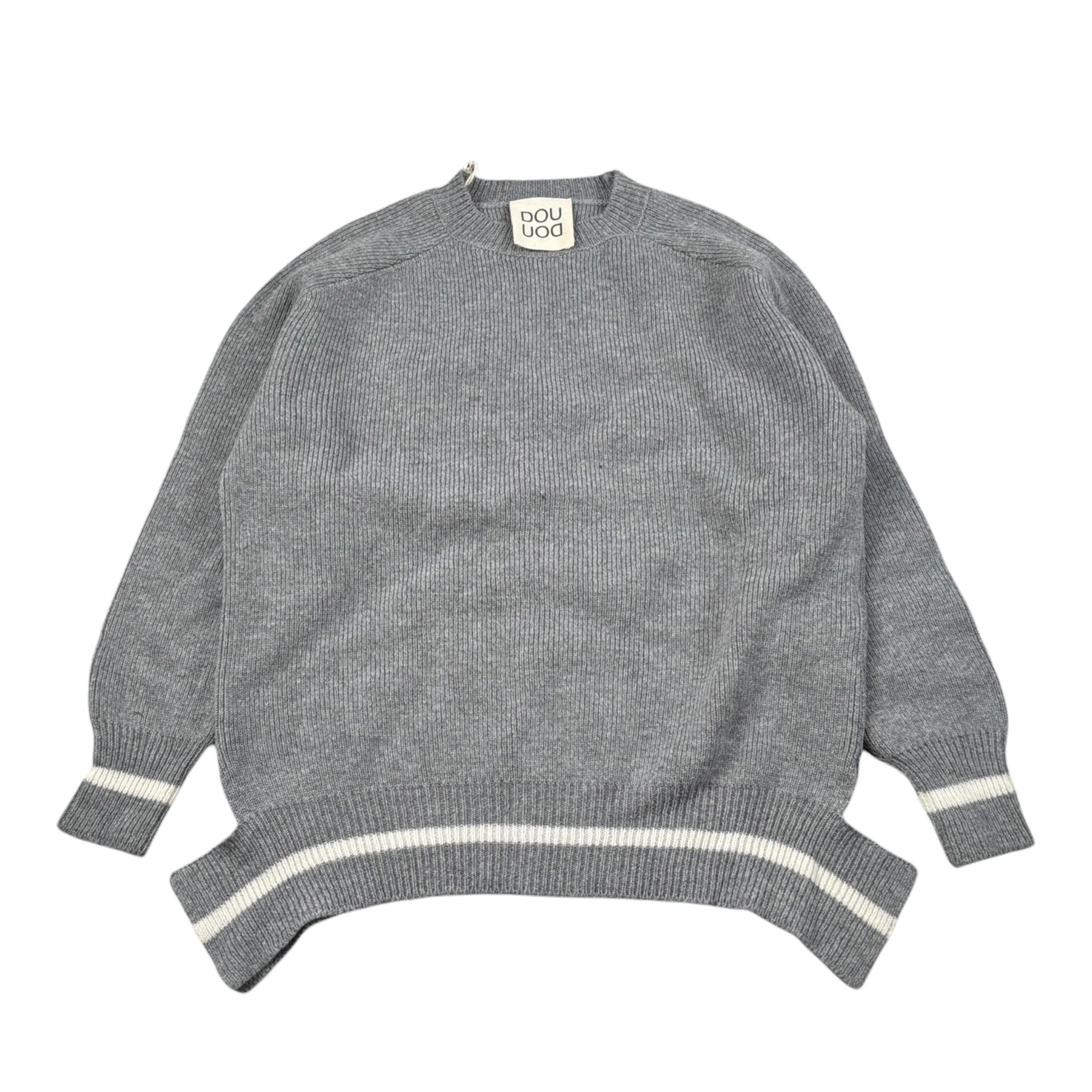 Dou Dou Maglia tinta unita con Fantasia Grigio per Bambina DX9P40W0041X GRIGIO DOU DOU 