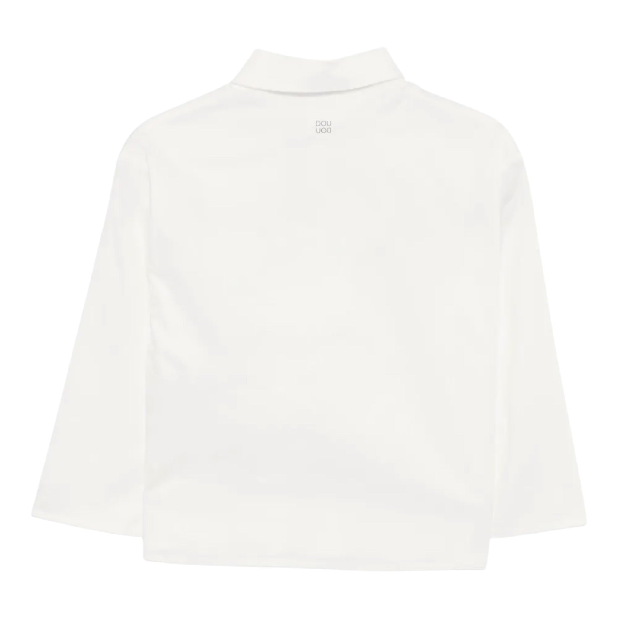 Dou Dou Camicia tinta unita con Righino In Contrasto Bianco per Bambina DXP00 BIANCO DOU DOU 