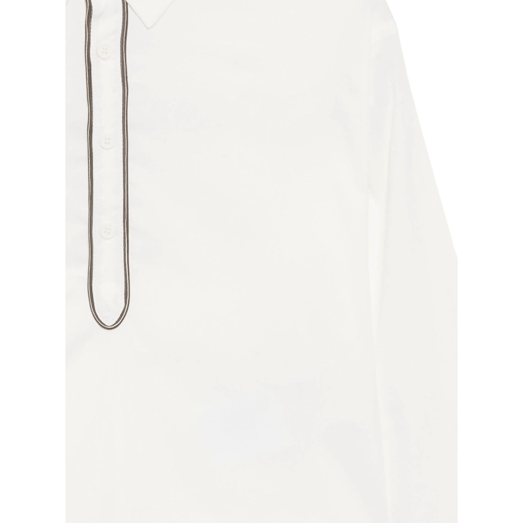 Dou Dou Camicia tinta unita con Righino In Contrasto Bianco per Bambina DXP00 BIANCO DOU DOU 