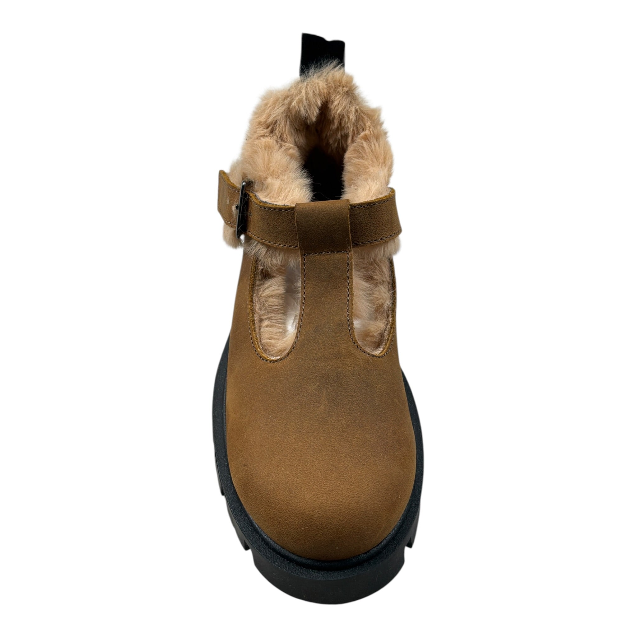 Dou Dou Sandalo tinta unita con Pelliccia Interna Cammello per Bambina IDEC522 CAMMELLO DOU DOU 