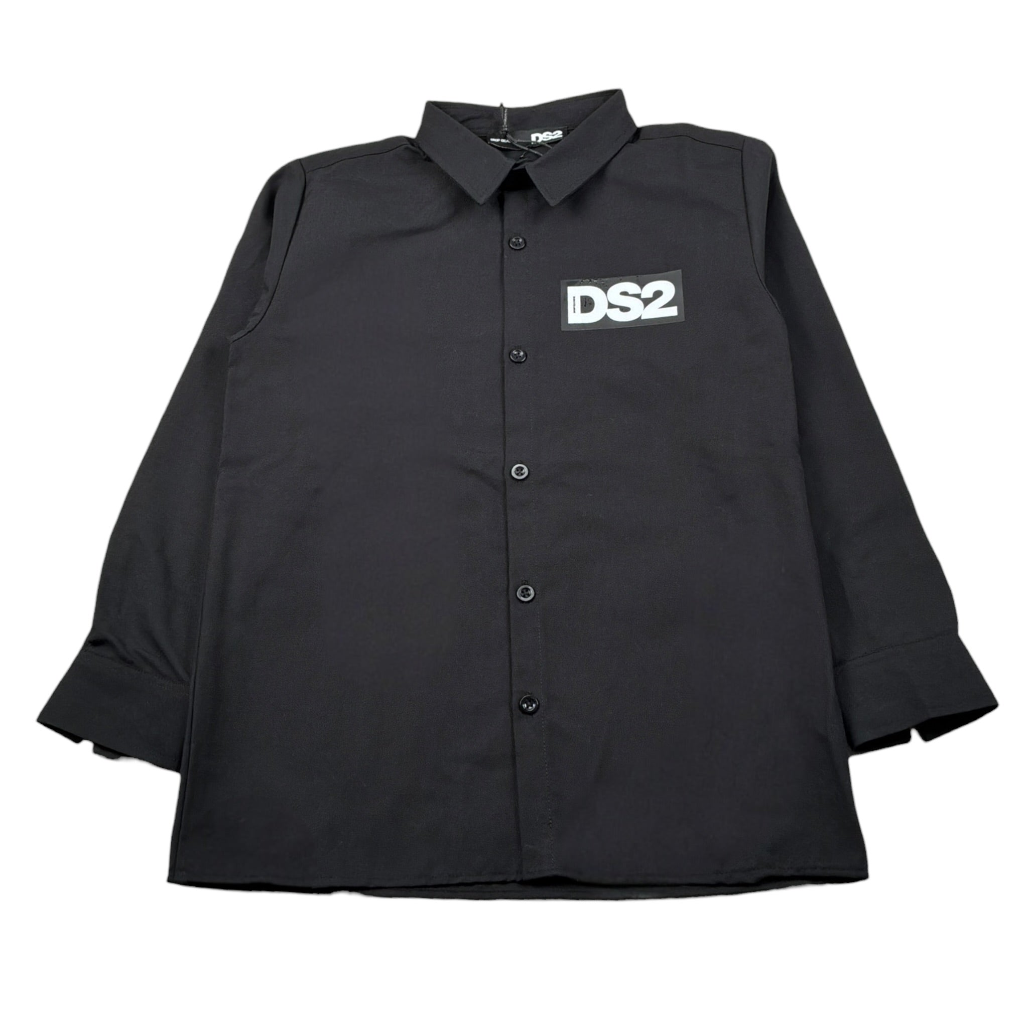 Dropseason2 Camicia Manica Lunga tinta unita Cn Stampa Nero per Bambino FW25K069 NERO DROPSEASON2 