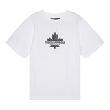 Dsquared2 T-Shirt Girocollo tinta unita con Stampa Bianco per Bambino D02743 BIANCO DSQUARED2 
