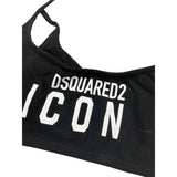 Dsquared2 Top Bretelline tinta unita con Logo Nero per Bambina D8RG33080 NERO DSQUARED2 