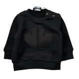 Dsquared2 Felpa tinta unita con Logo Nero per Neonato DQ0302 NERO DSQUARED2 