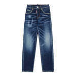 Dsquared2 Jeans tinta unita 5 Tasche Blu per Bambino DQ0731 BLU DSQUARED2 