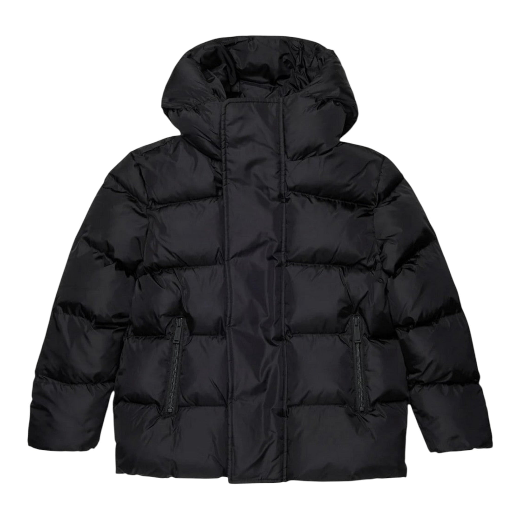 Dsquared2 Giubbino tinta unita con Zip E Cappuccio Nero per Bambino DQ1090X NERO DSQUARED2 