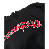 Dsquared2 Felpa tinta unita con Cappuccio E Stampa Nero per Bambino DQ1239 NERO DSQUARED2 