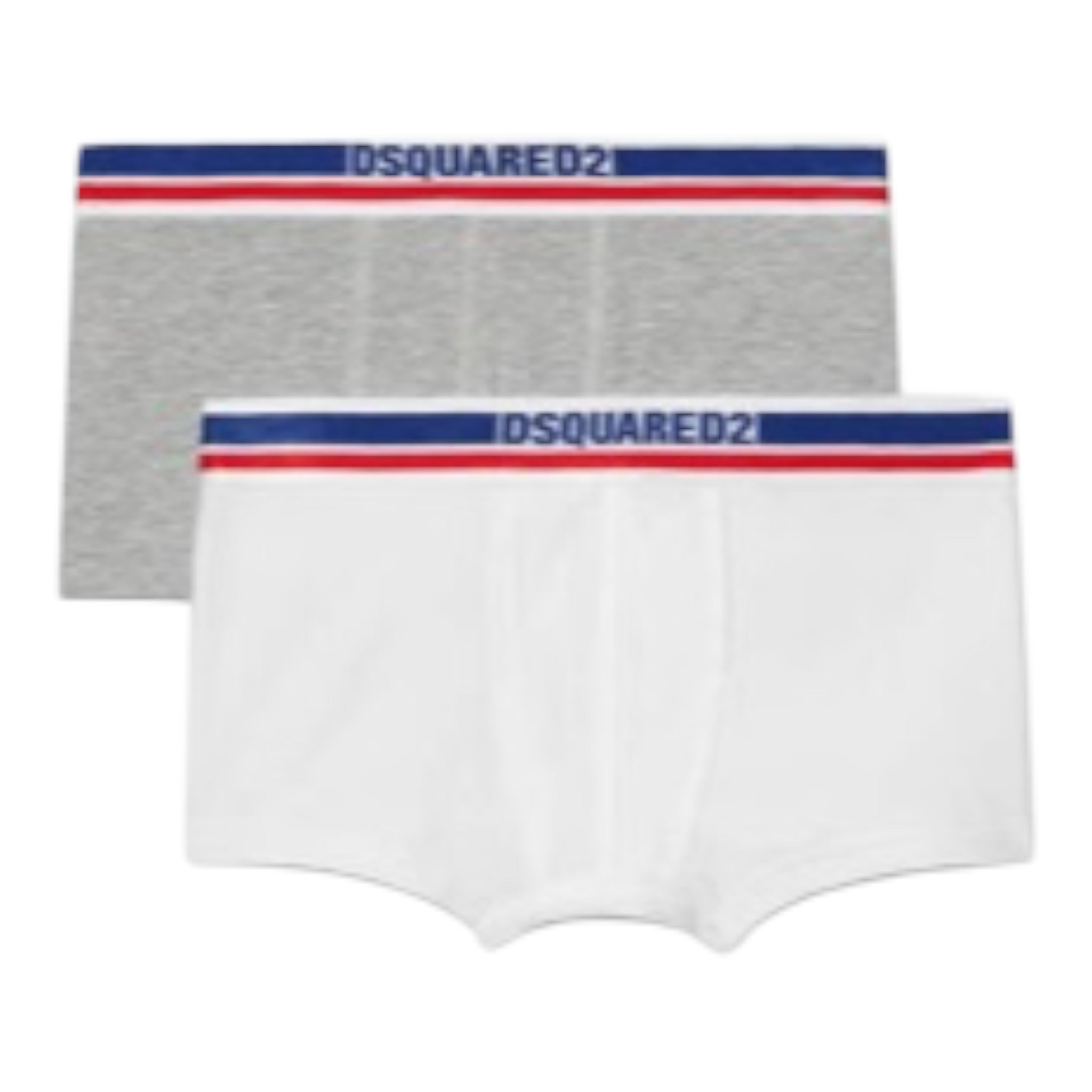 Dsquared2 Set 2 Pezzi Boxer Bicolore Bianco/Grigio per Bambino DQ1390 BIANCO/GRIGIO DSQUARED2 